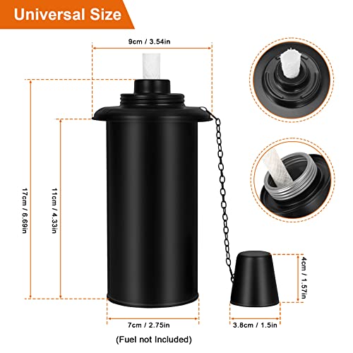 TaoTazon Torch Replacement Canisters 16oz, Outdoor Refillable Canister with Wicks and Caps, Bamboo Citronella Torch Cans for Patio, Garden - Thumbnail 2