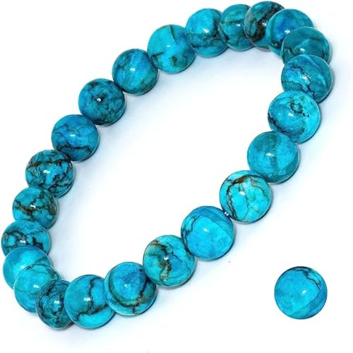 Natural Gemstone Stretch Elastic Bracelet (Blue Magnesite Turquoise)