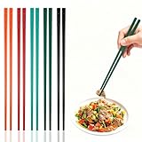 Chinesische Stäbchen ,5 Paar Stäbchen Zum Essen, Essstäbchen Spülmaschinenfest, Wiederverwendbar,Schwarz Legie Rungrutschfeste für Chinese Cuisine, Japanese Sushi (24CM) (5 Farben)
