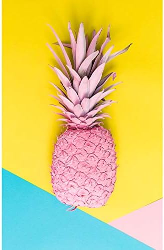 Walls By Me - Peel and Stick Poster Print Pink and Yellow Pineapple Wall Art 8344-8in x 12in (20x31cm) -, Repositionable and Removable - Unframed