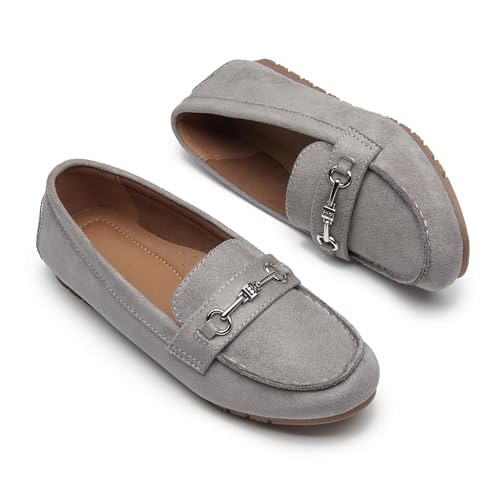 Image of BGSTGUDS Women's Wide Loafers Shoes Cute Dressy Shoes Ladies Comfort Slip Ons Work Shoes