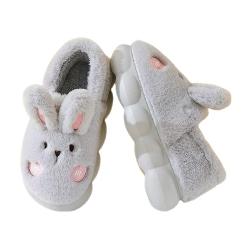 Thick Plush Bunny Slippers for Women, Warm Fuzzy and Comfy Indoor Shoes in Winter2