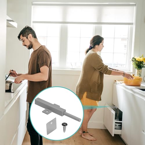 Push to Open Türöffner Jiayi 4 Stück Schwer Hochleistung Push Open Magnet Drucktüröffner Schrank Leistungsstark 48 N Feder Freigabe Fangen für Groß Kleiderschrank Kleiderschrank Grau