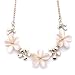 Produktbild SUNSKYOO Blume Opal Kristall Halskette Kurze Schlüsselbein Kette Anhänger Modeschmuck Zubehör Geburtstag Weihnachten Geschenk für Mädchen Frauen Dame