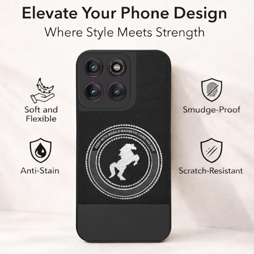 Image of Jkobi PU Leather Finish Back Cover Case for Motorola Moto Edge 60 Pro (Professional Minimalist Texture | MagSafe Compatile | Camera Protection | Sleek Sober Formal)