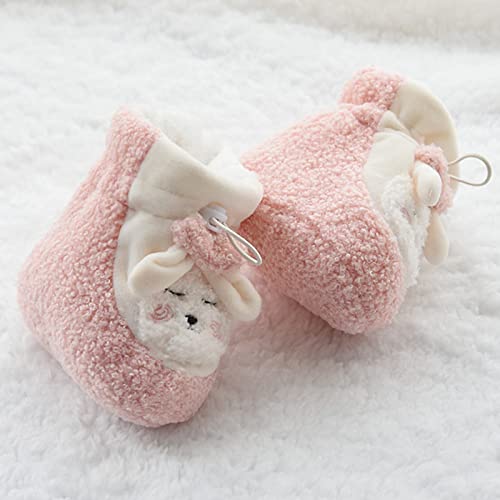 Baby Shoes Cotton Shoes Plus Velvet Thick Warm Soft Soled Shoes Cute Do Not Fall Before The Shoes Black Flats For Girls (Pink, 12-18 Months) #TOP6
