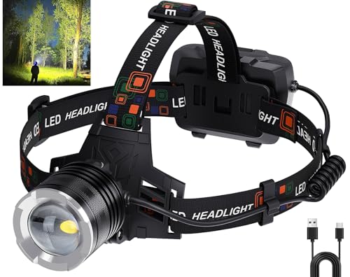 Lampe frontale LED rechargeable pour adultes qui éclaire loin