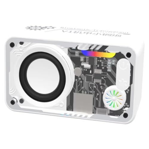 Quystetes Minialtavoz Portátil Inteligente con Bluetooth 5.3, Luz LED de Colores, Transparente, con Carga Tipo C (A)