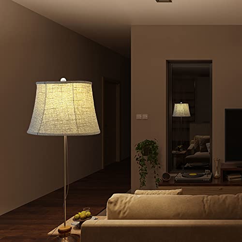 Tootoo Star Brown Large Drum Lamp Shade for Chandeliers Floor Light and Table Lamp, 12x16x11 Spider, Fabric Natural Linen Hand Crafted