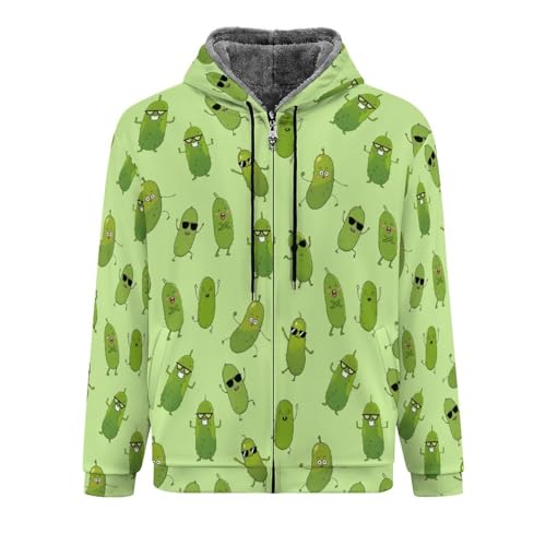 Hoodies for Men Heavyweight Fleece Sweatshirt - Full Zip Up Thick Sherpa Lined Hooded Jackets S-5XL4