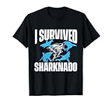 sono sopravvissuto a sharknado - shark lover marine biologo oceano maglietta