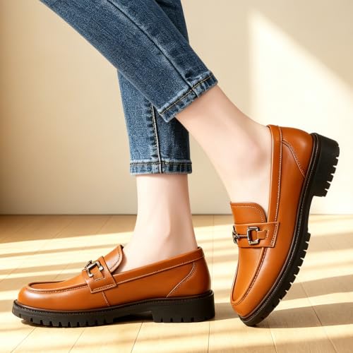 Image of Loafers for Women Women's Penny Loafers Slip On Leather Business Casual