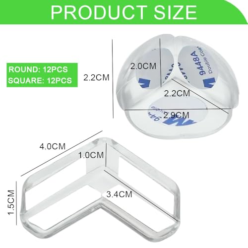 Image of Table Corner Protectors for Kids, 24pcs Soft and Safe Edge Protection Silicone Baby Proofing Corners, Child Safety Clear Edge & Corner Guards for Furniture Against Sharp Corners