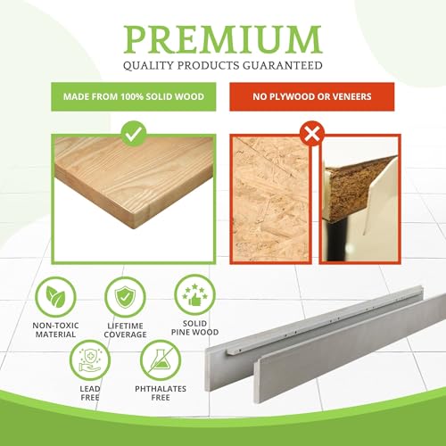 Full-Size Conversion Kit Bed Rails for Baby Appleseed and Eco-Chic Convertible Cribs - Solid Wood Rail - Toddler & Adult Bed Rail for Full-Size Beds - Nursery & Baby Furniture (Morning Mist, Option 1) - Thumbnail 6