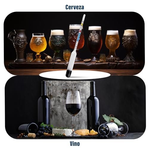 Miniatura 7 de Hidrómetro Para Elaboración Casera Con Frasco De Muestra De 100 Milímetros Incluido - Equipo Para Elaboración Casera De Vino Y Cerveza Y Para Elaborar Su Propia Cerveza Casera