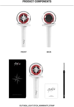 Stray Kids Official Light Stick VER.2 Concert Tray Kids Cheer Light with Kpop Merchandise 1 Set of Photocard White