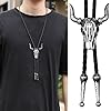 Bolo Tie,Leather Cowboy Necklace Mens Accessories Cowboys Tie Cowgirl Skull Pendant Black Chain Necklaces Retro Cow Head Cord Necklacecord Wild Western Theme Jewellery Gift Bootlace Ties for Men,Women #5