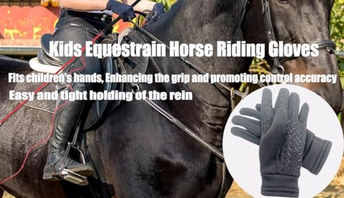 UYLKM Luvas de equitação infantis – Luvas de inverno forradas com lã para crianças, meninos e menina