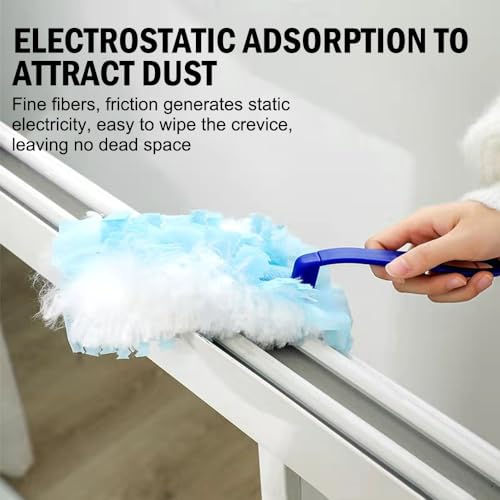 Image of 30 Counts Disposable Duster Refills Bulk Heavy Duty Duster Refills Blue Replacement Heads,Unscented