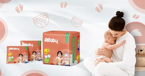 Image of Alfaby Baby Diapers Pants | M Size (7-12 kg), 64 Count | Super Dry Comfy Pant Style Disposable Diapers for Babies | Leak Proof, Soft & Rash Free | Uninterrupted Baby Sleep | Upto 12 Hours Absorption