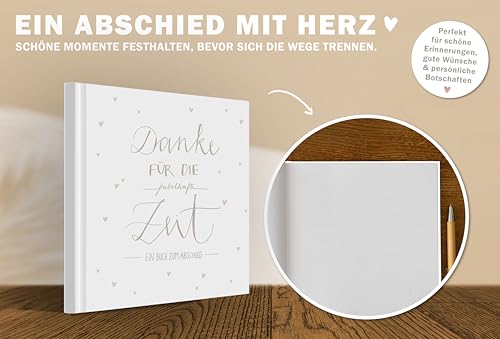 Eine der Guten Abschiedsbuch für Kollegen, Lehrer, Freunde - Danke für die fabelhafte Zeit - als Abschiedsgeschenk, 100 Blanko Seiten, Hardcover, Weiß Beige, 120 g FSC Papier, klimaneutral