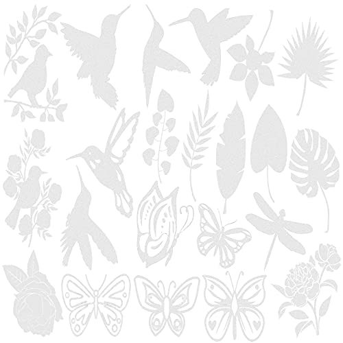 Hslordge Anti-Collision Decal Window Clings,22PCS Translucent Alert Bird Stickers to Protect Wild Birds from Window Glass Door Collisions