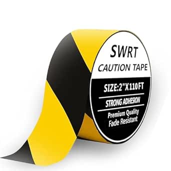 SWRT Black and Yellow Hazard Tape, 2 in x 110 ft
