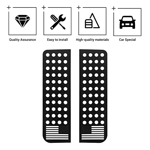Hoolcar Rear Door Window Decals Aluminum Alloy Glass Panel Cover For 2007-2017 Jeep Wrangler Jku, 4 Doors, American Flag #TOP2