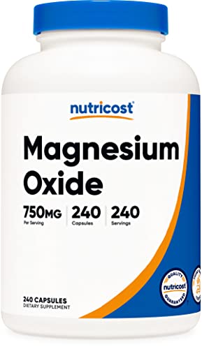 Nutricost Magnesium Oxide 750Mg, 240 Capsules - 420Mg Of Magnesium, Non-Gmo, Gluten Free #TOP5