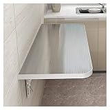 Stainless Steel Folding Dining Table Wall Mounted Workbench Heavy Duty Floating Computer Desk Space