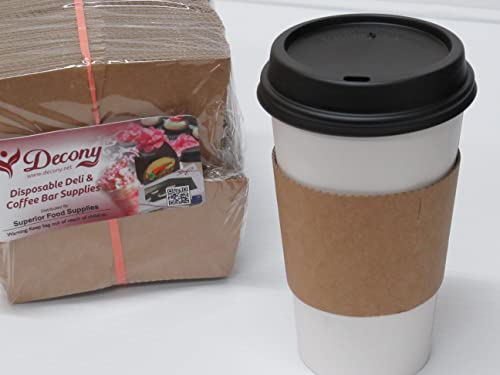 Paper Hot Cup Sleeve Jacket Holder | Corrugated Cardboard Protective Hot And Cold Insulator | Espresso Coffee Milk Tea Beverage And Hand Protector Kraft, 100 pc. Fits 12,16,20,22,24 oz Coffee Cups