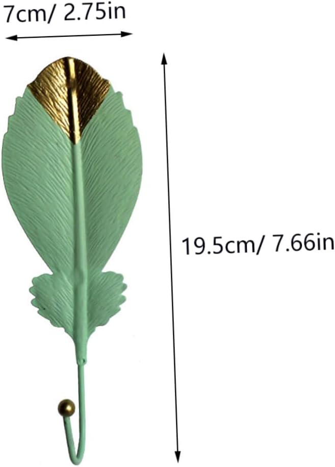 3 Pcs Leaf-Shaped Decorative Wall Hooks Lightweight Wrought Bag and Towel Hangers Artistic Home Storage Rack for Bedroom and Entryway Organization image 2