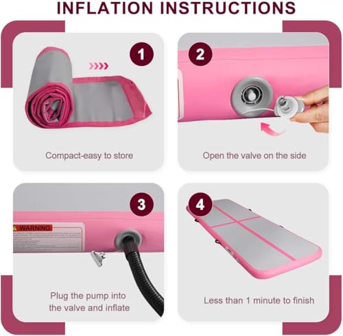 KIKILIVE Airtrack, 3m (Farbe Rosa) - 5