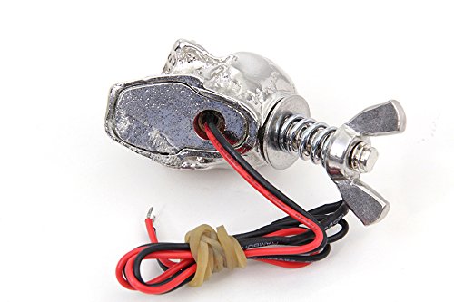 Silver Skull License Plate Bolt Set with LED