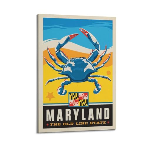 Poster vintage Maryland Callinectes Sapidus pour mur de chambre