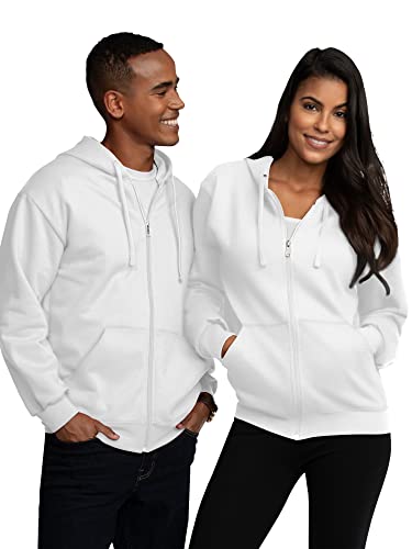 Fruit Of The Loom Men's Eversoft Fleece Sweatshirts & Hoodies, Full Zip-White, Medium #TOP3