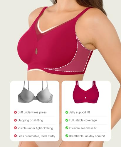 Image of Popilush Womens Wireless Push Up Bra Comfortable Supportive Everyday Bra