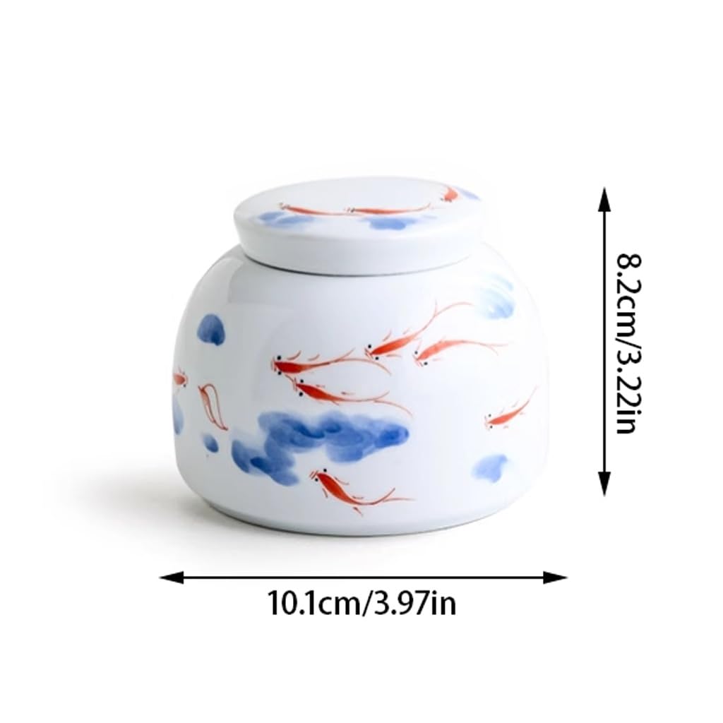 LYGSWDB Słoik cukru Ręcznie malowane ceramiczne puszki na herbatę Gospodarstwa domowego Pu'er Czarna herbata Puszki na herbatę luzem Zamknięte puszki na herbatę z pokrywkami Pojemnik na herbatę