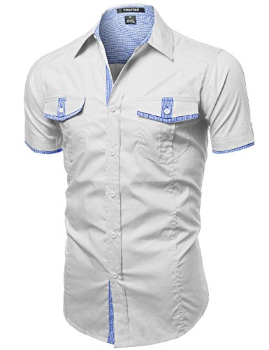 Youstar Men's Short Sleeve Button Down Shirts