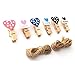 LWR CRAFTS Wooden Mini Clothespins Love and Heart 24 Pieces and Jute Cord 8 Ft (B)