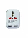 SBF Plastic Spice 3-Pin Universal Travel 1Adaptor (White) Set of 1 (White) gallery image