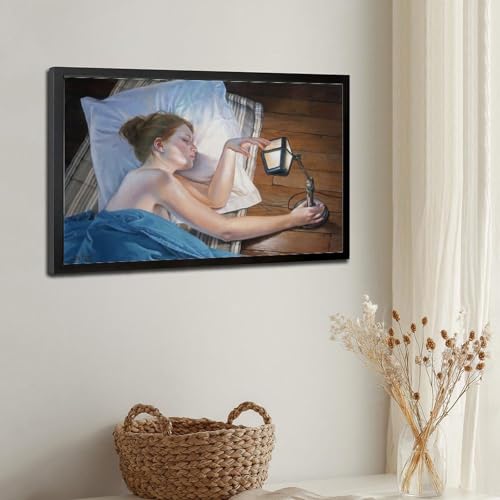 Impression sur toile « The Little Lamp » avec cadre à suspendre robuste