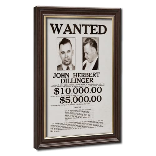 John Dillinger Wanted tableau rétro idée cadeau homme passionné