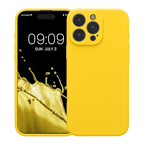 kwmobile Case Compatible with Apple iPhone 16 Pro Max Case - Slim TPU Silicone Phone Cover - Soft Touch Finish - Radiant Yellow by kwmobile - Used condition - Image 8