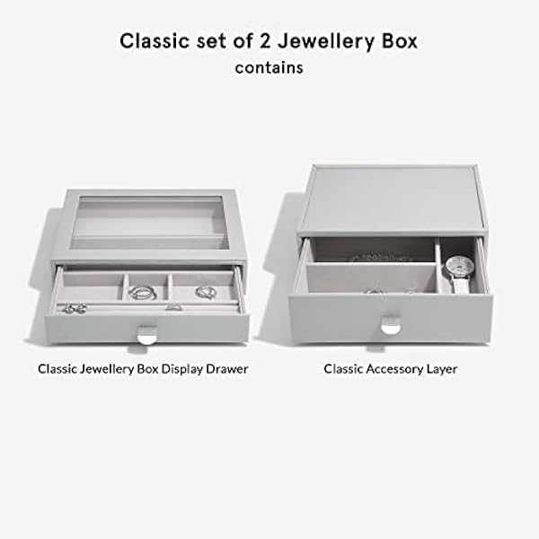 Stackers Pebble Grey Classic — шкатулка для украшений, набор из 2 штук (с ящичками)