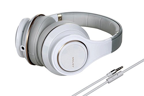SGIN Over Ear Headphones Professional Wired HiFi Stereo Headphones with Microphone and Volume Control for PC,Computer,Phone(White)
