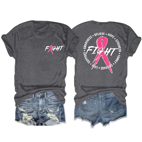 Breast Cancer Shirts for Women Breast Cancer Awareness Shirt Pink Ribbon Cancer Care Gifts Inspirational Tee Tops