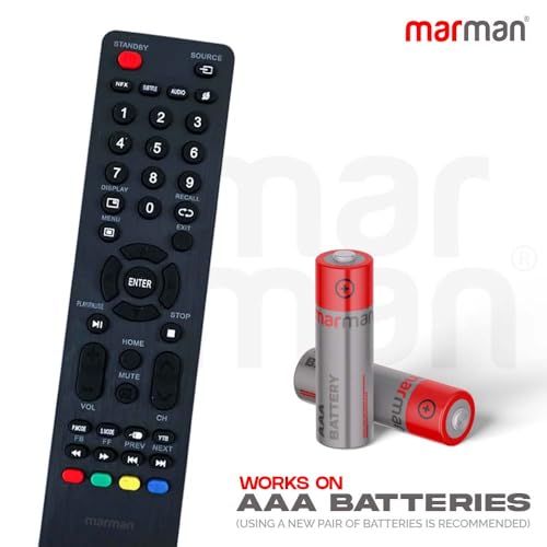 Image of marman Compatible with Impex Tv Remote Control Suitable for LED LCD Television Without Voice Command Plug and Play Control - Match Exactly with Existing Remote Key by Key for Better Performance