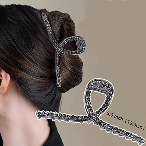 Large Hair Claw Clips For Thick Hair 5.2'' Long Women Girls Rhinestone Jaw Clips Jumbo Hair Clip Bling Claw Clips Fancy Hair Clips #TOP3