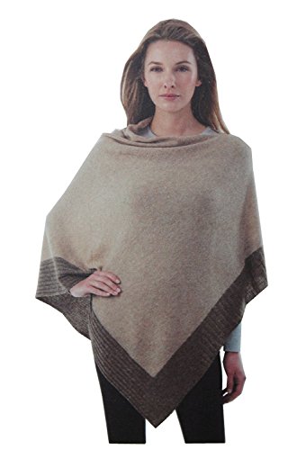 Celeste Women's Wool/Cashmere Blend Poncho (Wheat/Mink)